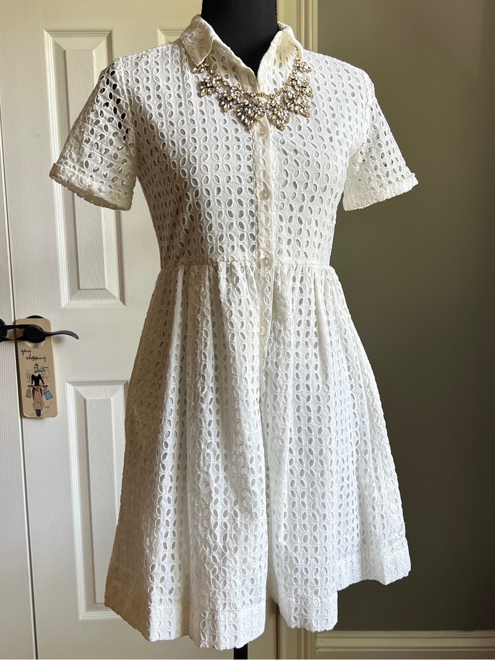 Crewcuts White Eyelet Shirt Dress